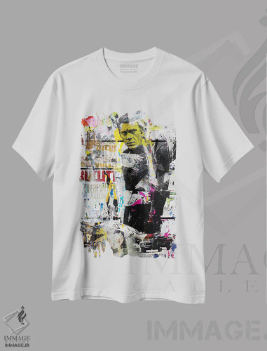 تیشرت سفید طرح دار استیو مک کویین اثر کارین ورمیر | فروشگاه ایماژ