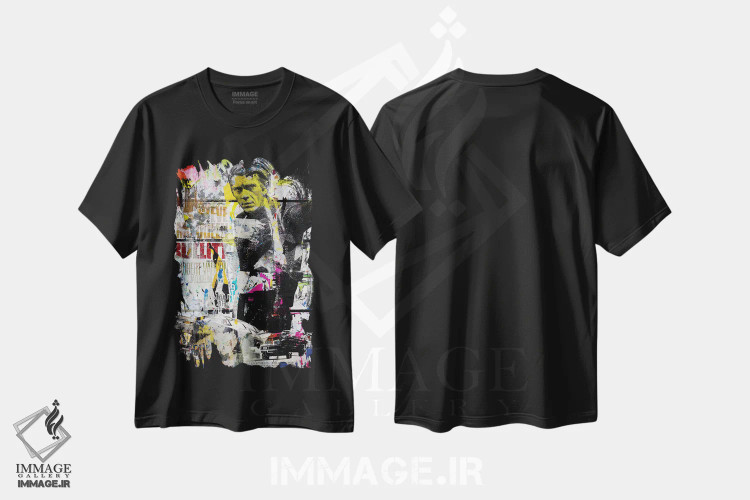 تیشرت مشکی طرح دار استیو مک کویین اثر کارین ورمیر | immage.ir