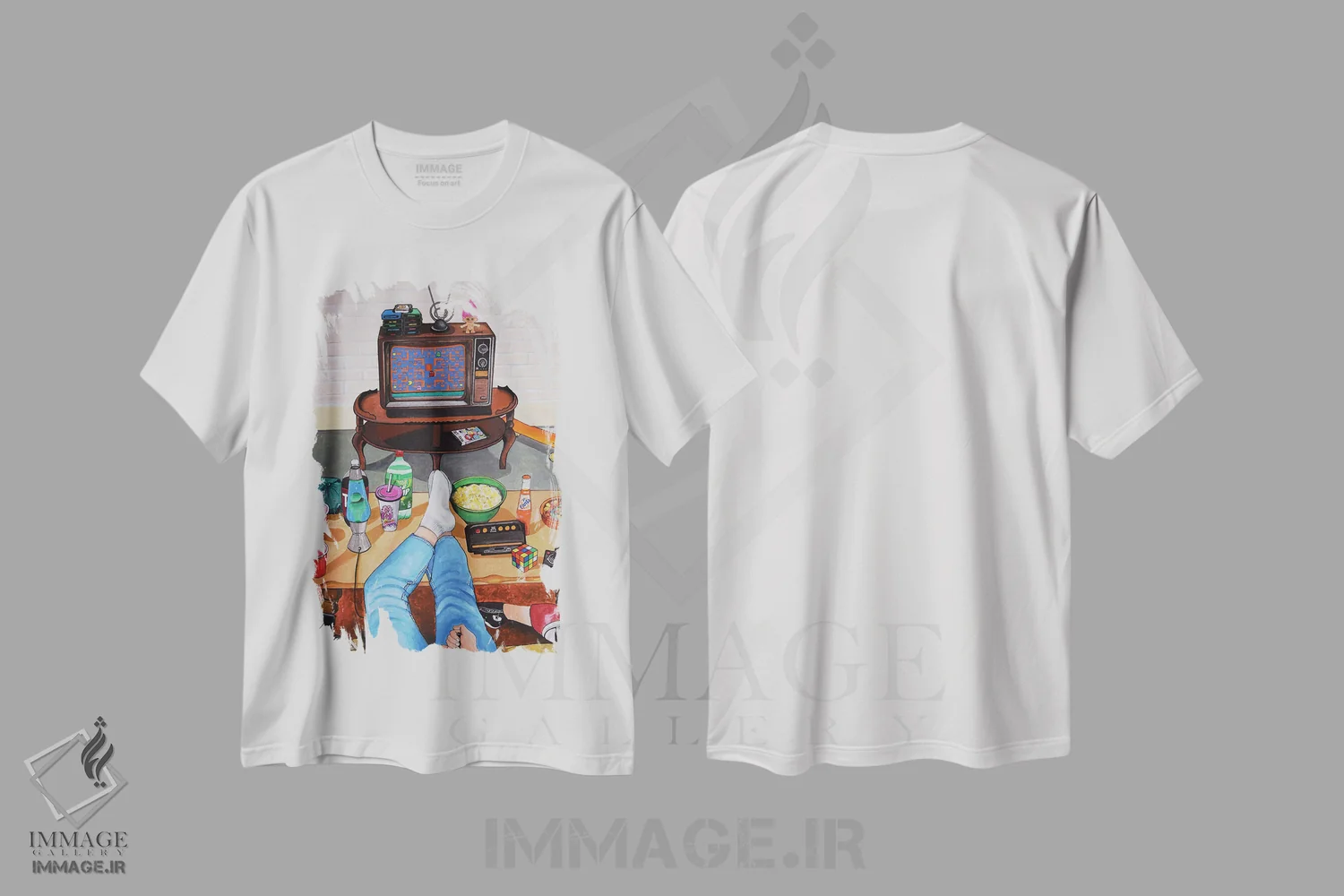 تیشرت سفید طرح دار ۱۹۸۷، مدیوم اثر کریستین ووس | فروشگاه ایماژ