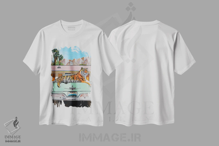 تیشرت سفید طرح دار گربه کالی، تزئینی اثر کریستین ووس | فروشگاه ایماژ