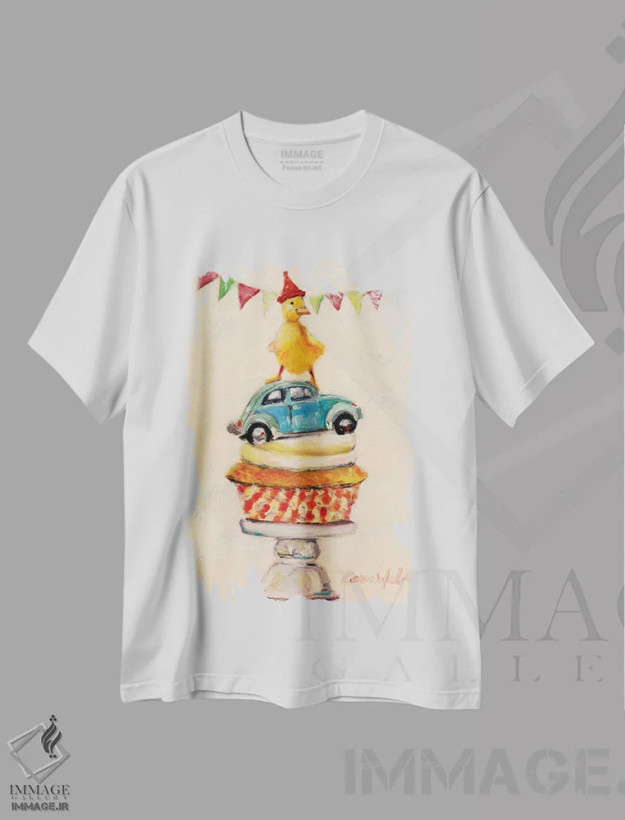 تیشرت سفید طرح دار مهمانی مورد علاقه من، هنر فاخر معاصر اثر کارن وبر | فروشگاه ایماژ