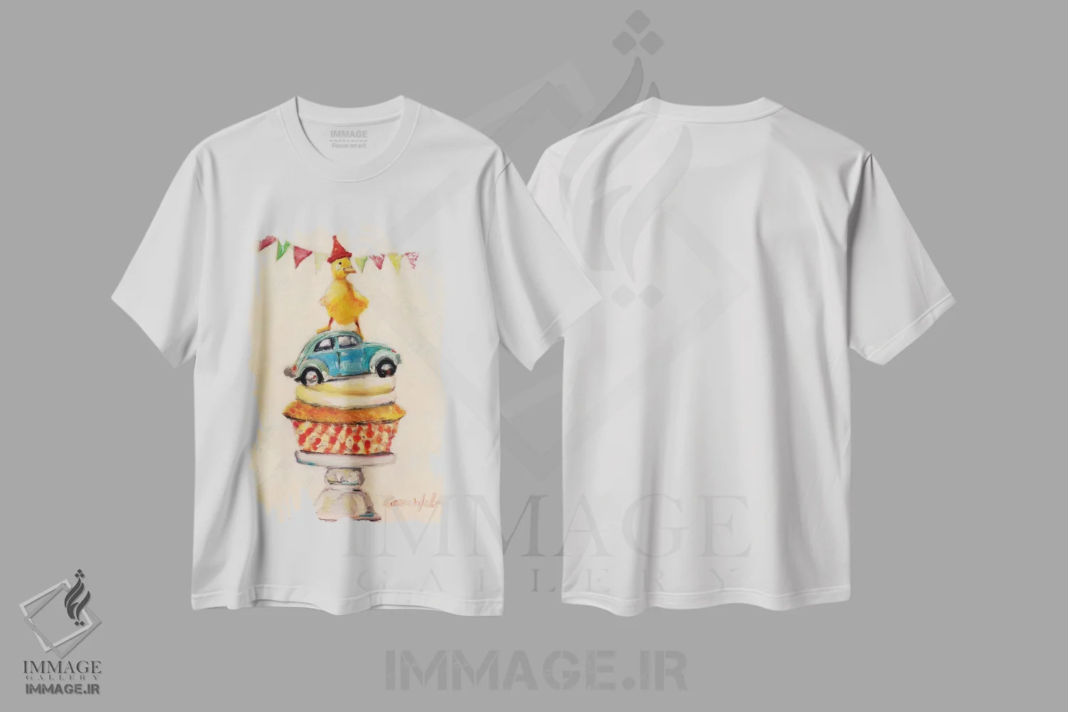 تیشرت سفید طرح دار مهمانی مورد علاقه من، هنر فاخر معاصر اثر کارن وبر | فروشگاه ایماژ