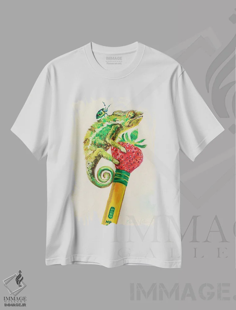 تیشرت سفید طرح دار تیکون دریگوانا، هنر فاخر معاصر اثر کارن وبر | immage.ir