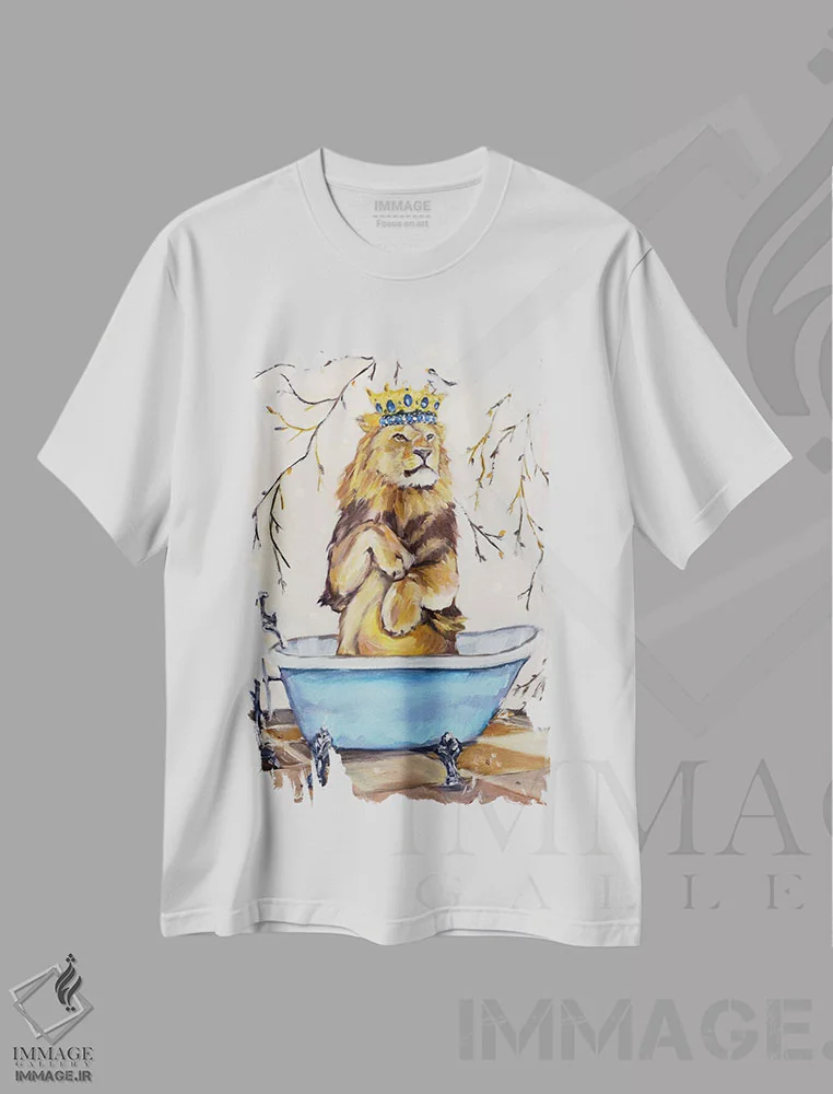 تیشرت سفید طرح دار شستشو مثل شیر، هنر فاخر معاصر اثر کارن وبر | immage.ir