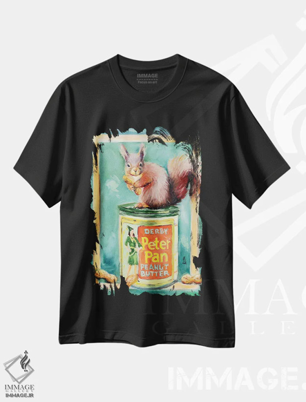 تیشرت مشکی طرح دار عاشق توام، هنر فاخر معاصر اثر کارن وبر | فروشگاه ایماژ