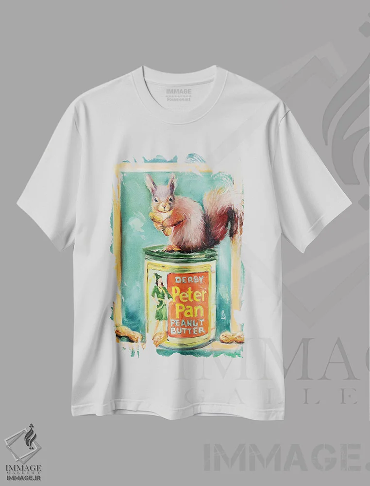 تیشرت سفید طرح دار عاشق توام، هنر فاخر معاصر اثر کارن وبر | immage.ir