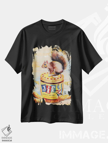 تیشرت مشکی طرح دار اپراتور روان، هنر فاخر معاصر اثر کارن وبر | فروشگاه ایماژ