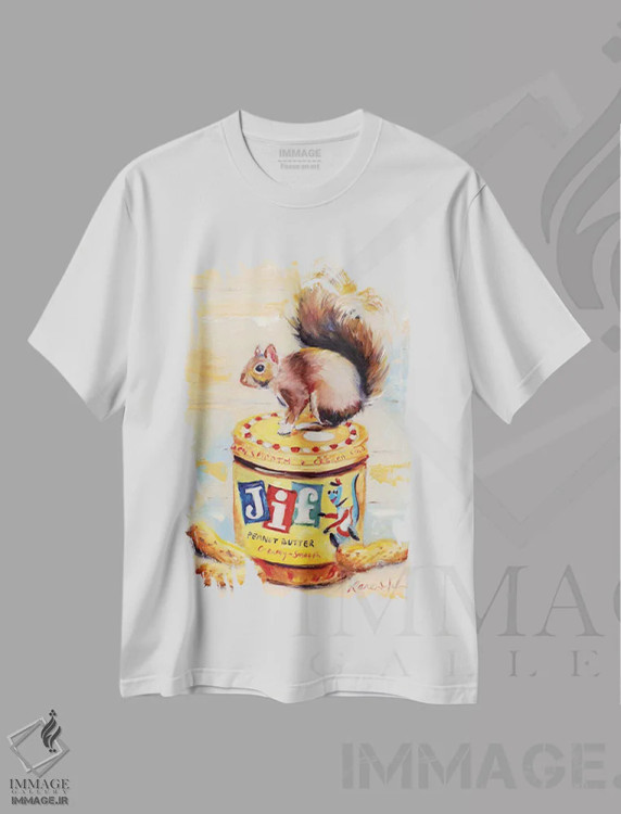 تیشرت سفید طرح دار اپراتور روان، هنر فاخر معاصر اثر کارن وبر | immage.ir