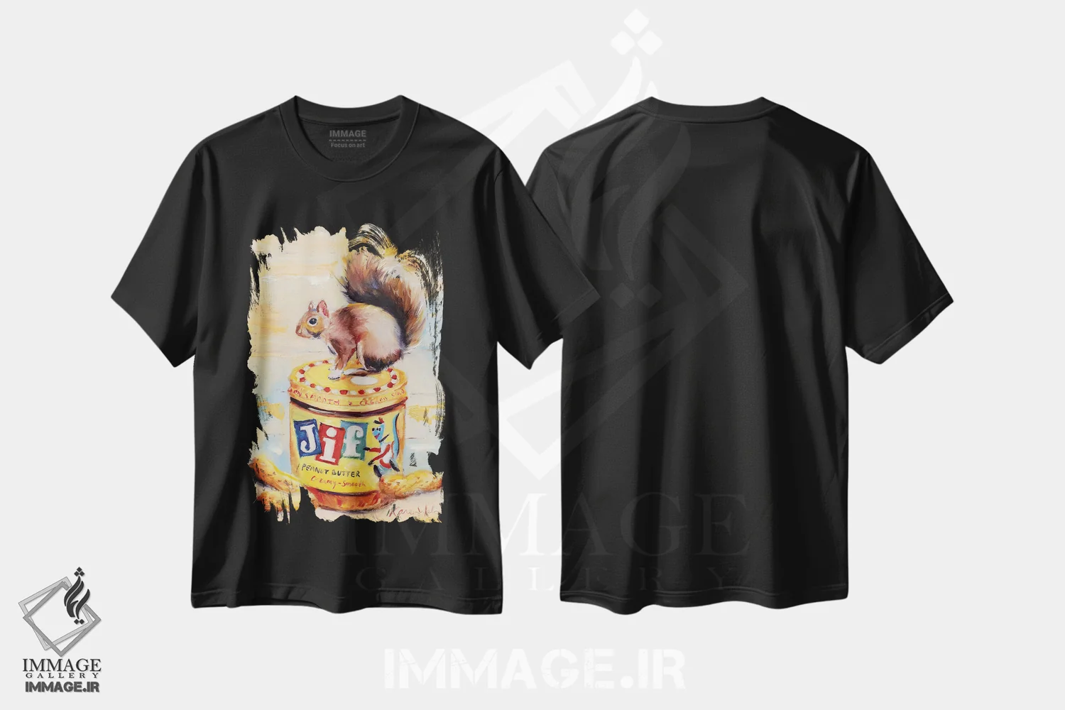 تیشرت مشکی طرح دار اپراتور روان، هنر فاخر معاصر اثر کارن وبر | فروشگاه ایماژ