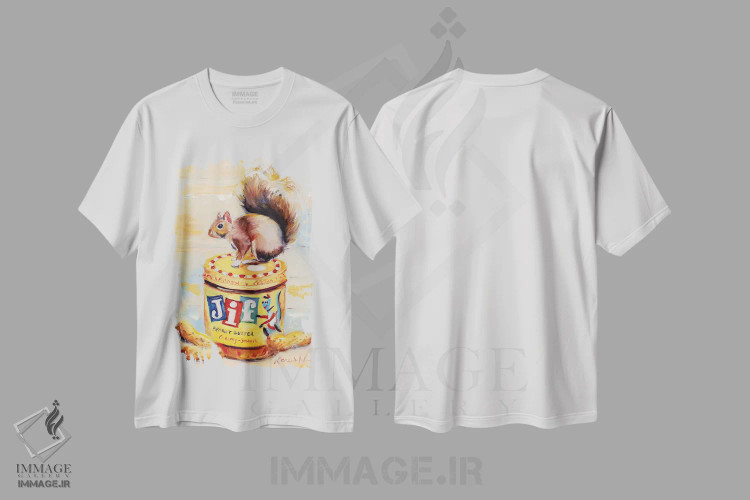 تیشرت سفید طرح دار اپراتور روان، هنر فاخر معاصر اثر کارن وبر | immage.ir