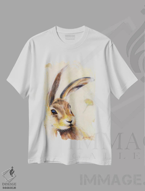 تیشرت سفید طرح دار جک جینکو، هنر فاخر معاصر اثر کارن وبر | فروشگاه ایماژ