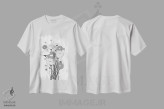 تیشرت سفید طرح دار دسته وحشی ۱، هنر تزئینی سیاه و سفید اثر کیلیگ وولد | immage.ir