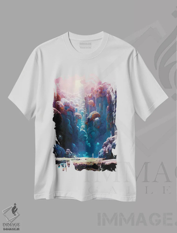 تیشرت سفید طرح دار اوج ۱، هنر فاخر معاصر اثر کنوود هوه | immage.ir