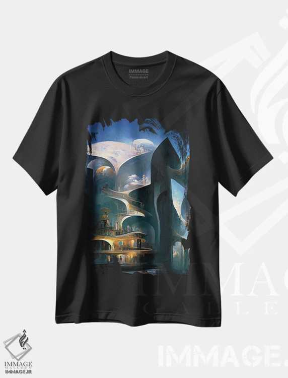 تیشرت مشکی طرح دار دنیای توهم ۳، دکوراسیون جایگزین اثر کنوود هوه | immage.ir