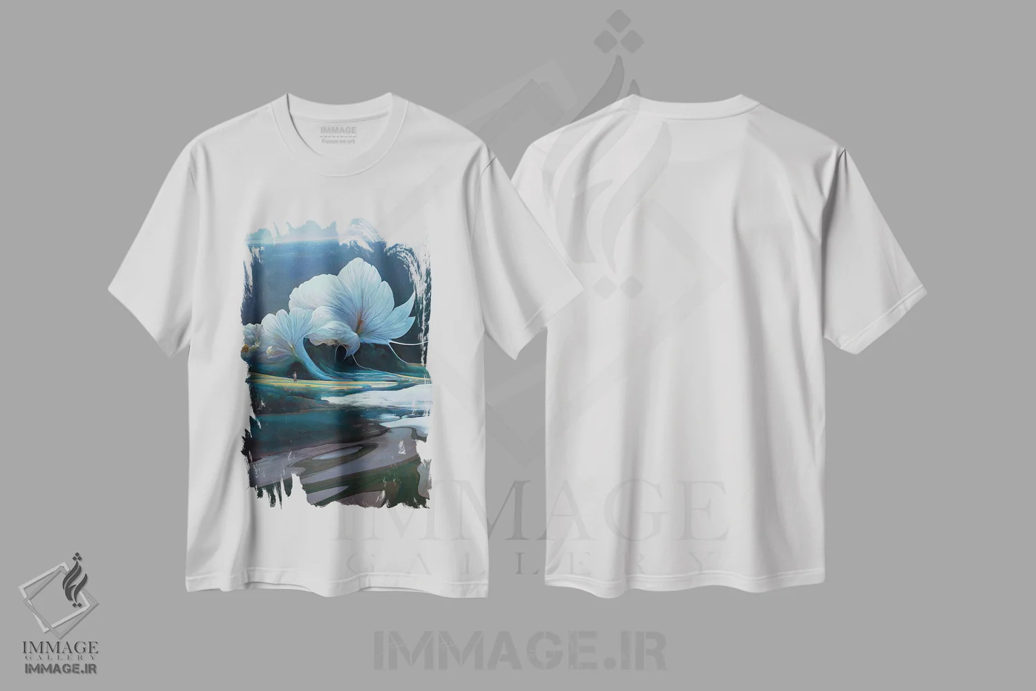 تیشرت سفید طرح دار سرگردان، هنر فاخر معاصر اثر کنوود هوه | immage.ir
