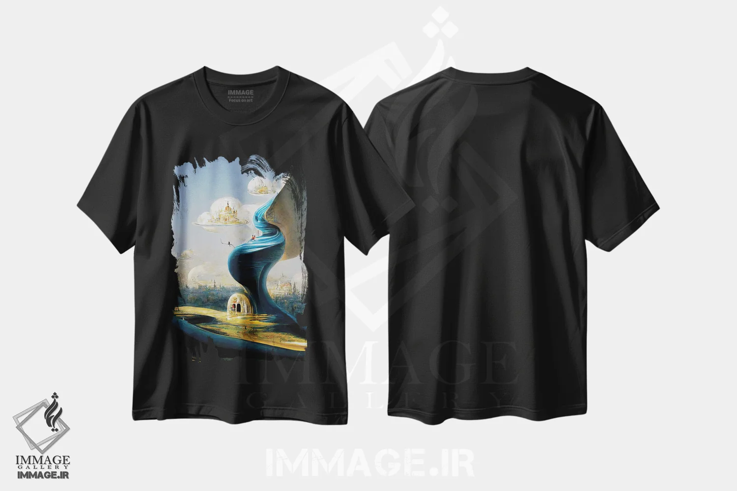 تیشرت مشکی طرح دار سیگنال، هنر فاخر معاصر اثر کنوود هوه | immage.ir
