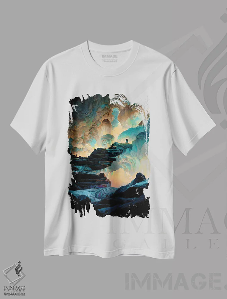 تیشرت سفید طرح دار اوج ۲، هنر فاخر معاصر اثر کنوود هوه | immage.ir