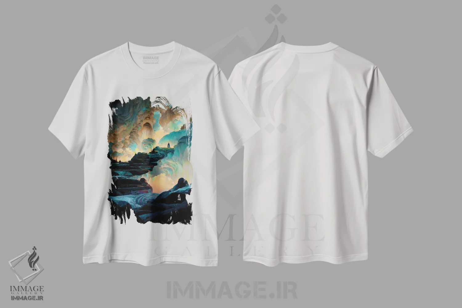 تیشرت سفید طرح دار اوج ۲، هنر فاخر معاصر اثر کنوود هوه | immage.ir