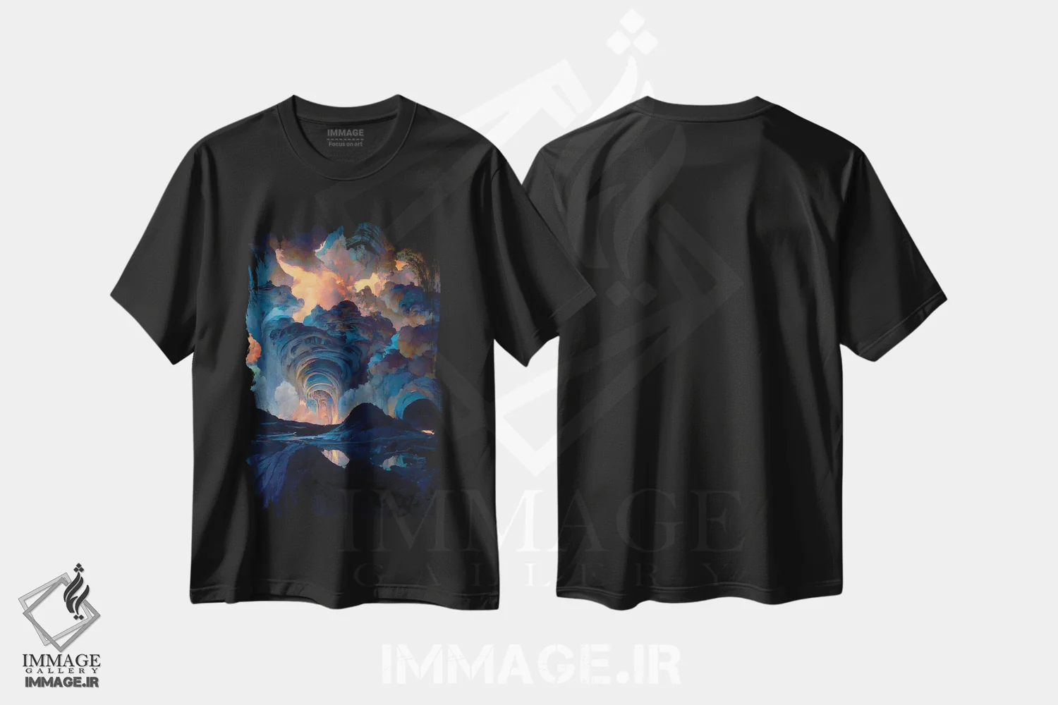 تیشرت مشکی طرح دار اوج ۳، هنر فاخر معاصر اثر کنوود هوه | immage.ir