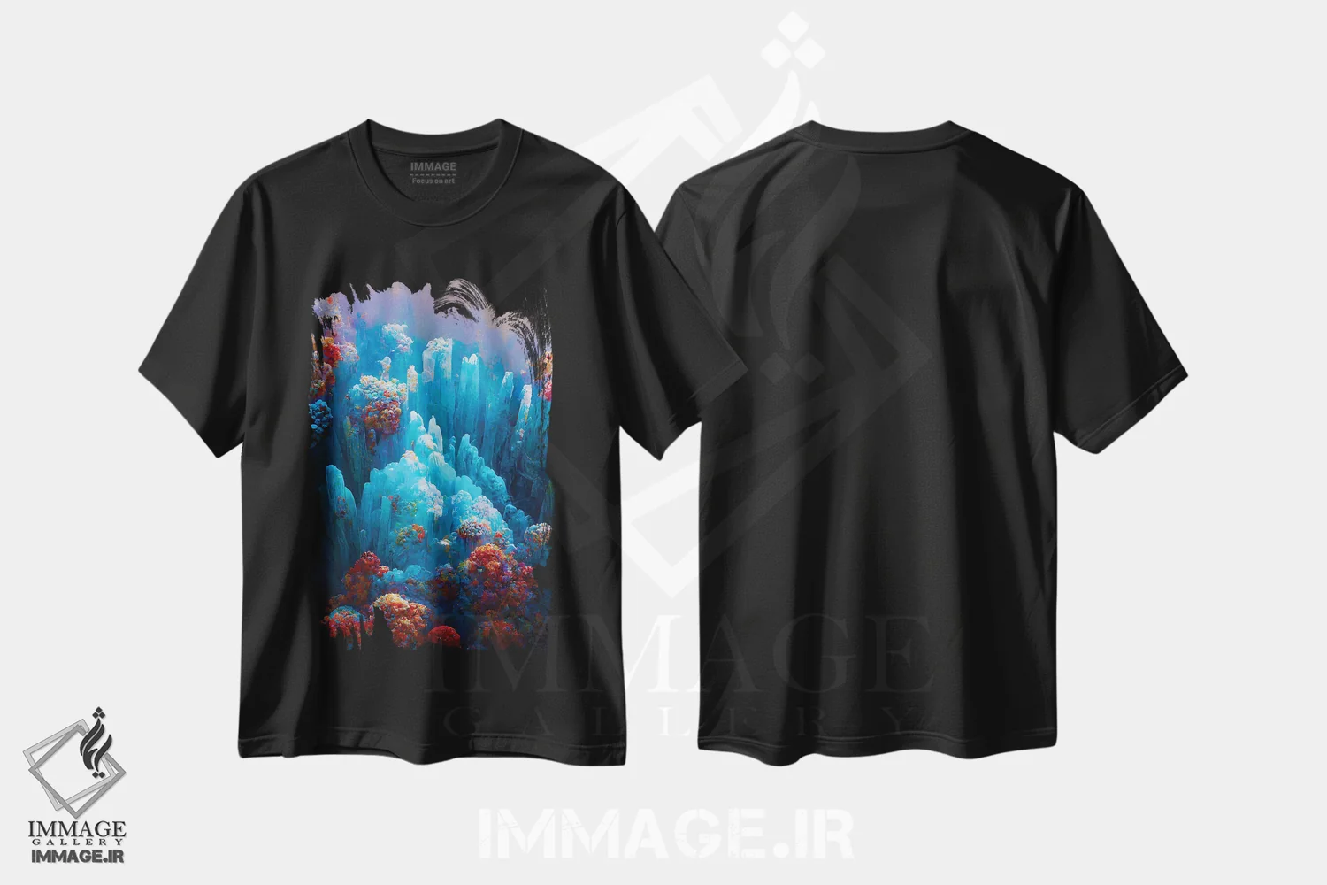 تیشرت مشکی طرح دار اوج ۵، هنر فاخر معاصر اثر کنوود هوه | immage.ir