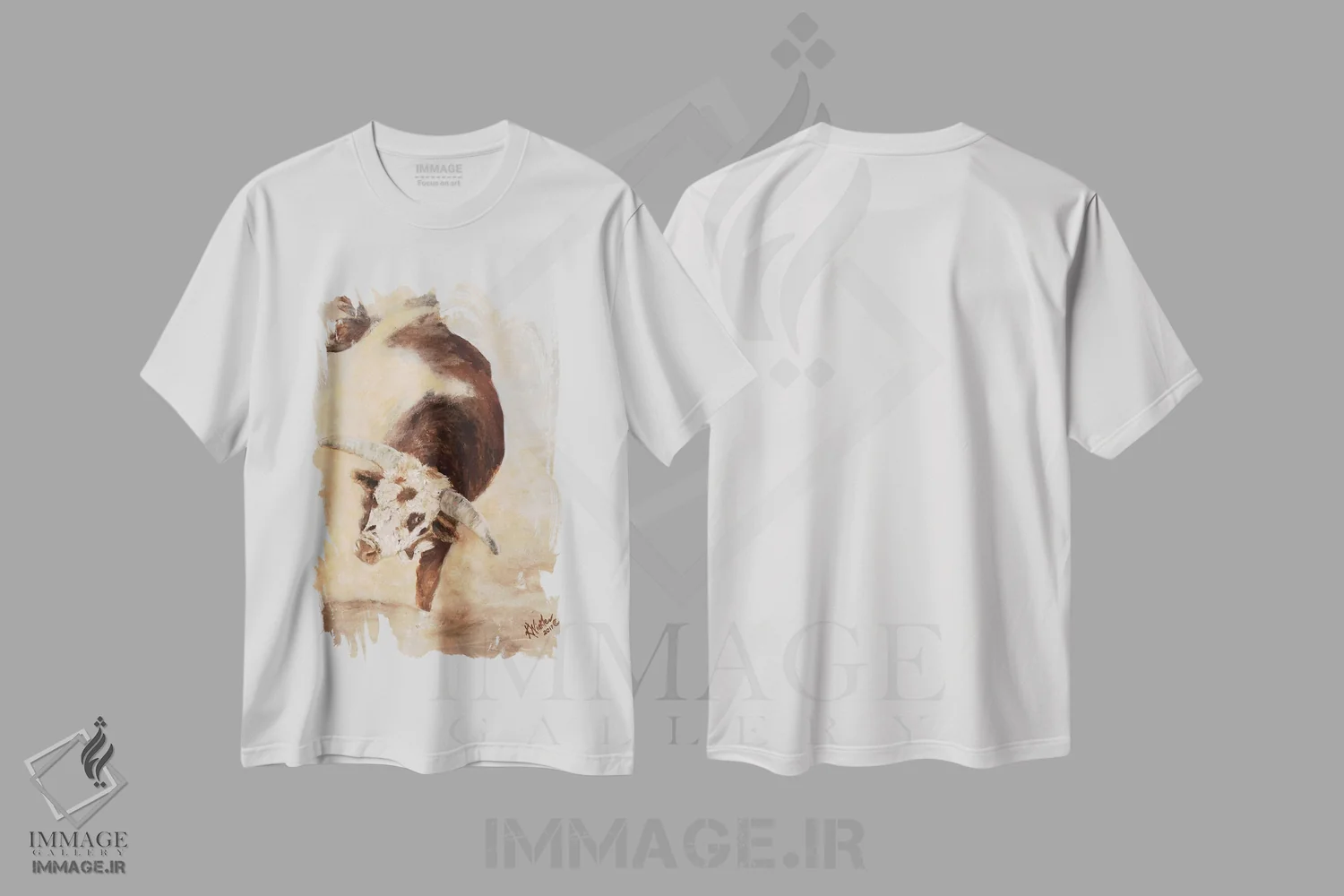 تیشرت سفید طرح دار تکان، تلق تلق و غلتیدن ۲، هنر فاخر معاصر اثر کتی وینکلر | immage.ir
