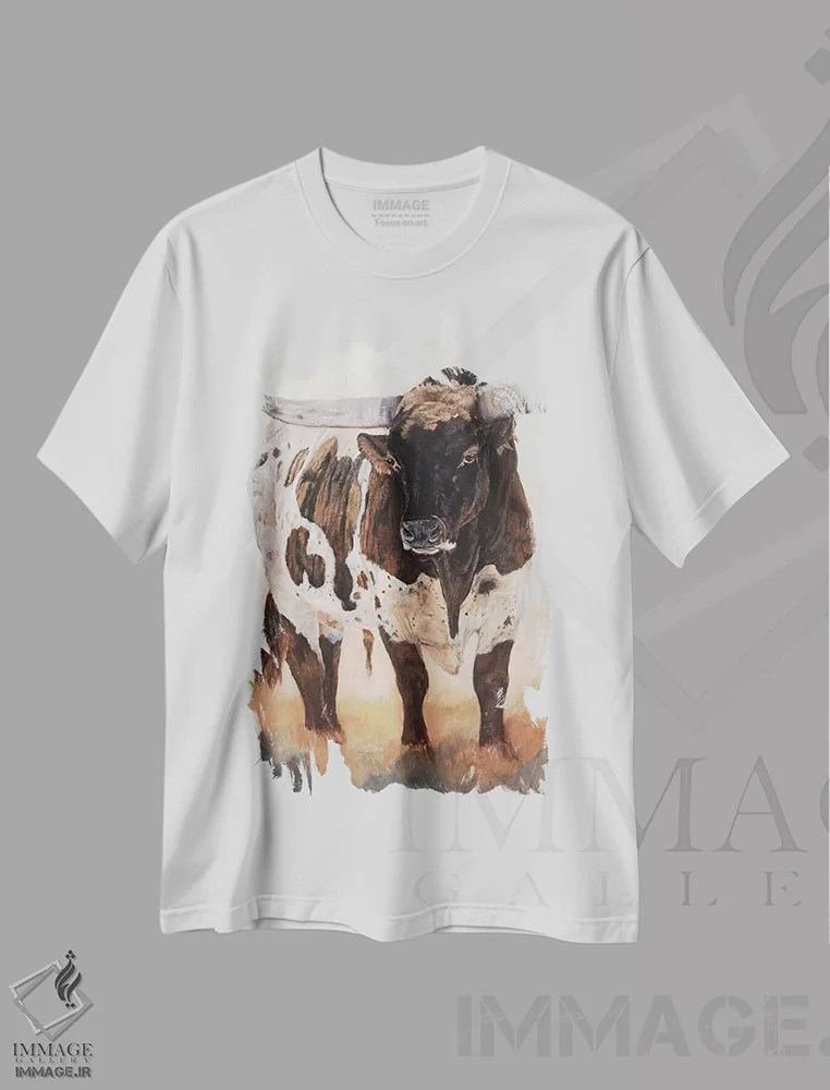 تیشرت سفید طرح دار بابای بزرگ ۲، هنر فاخر معاصر اثر کتی وینکلر | immage.ir