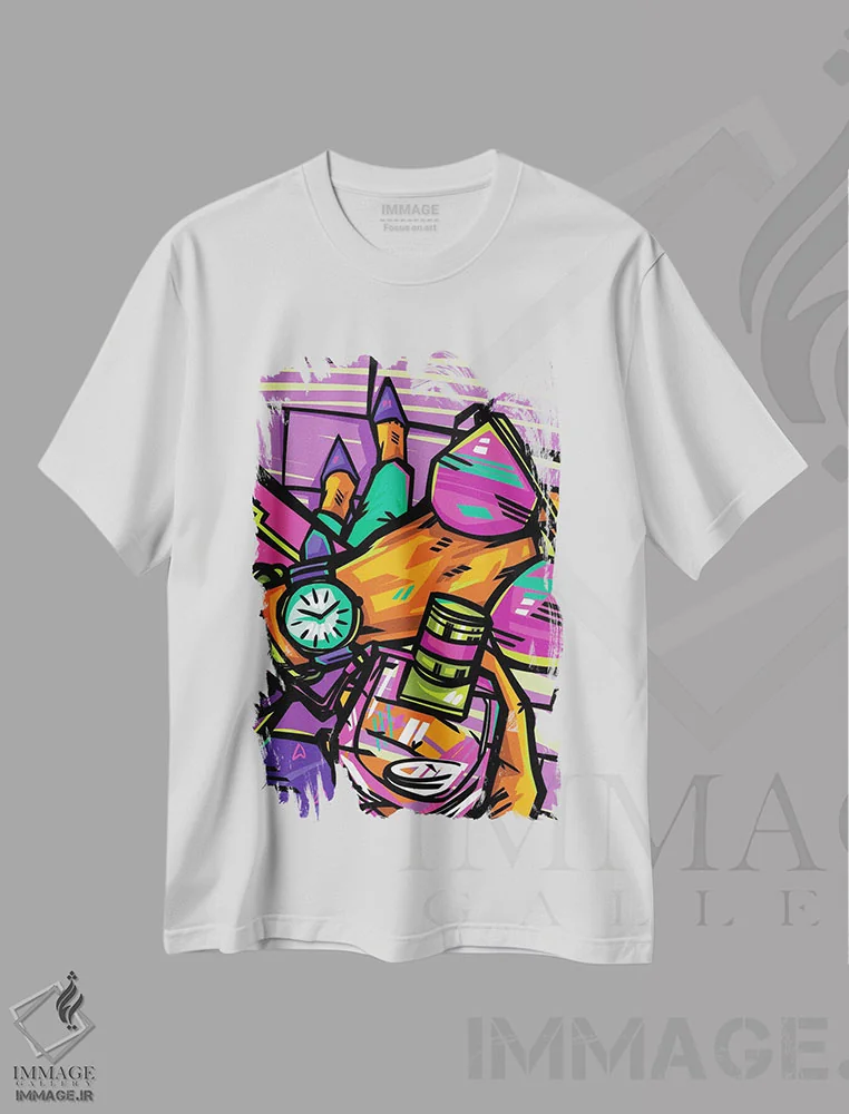 تیشرت سفید طرح دار باعث افتخارم، هنر فاخر معاصر اثر ساندرا کوالسکی | فروشگاه ایماژ