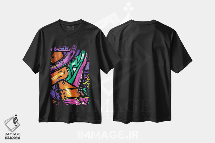 تیشرت مشکی طرح دار نایکی، هنر فاخر معاصر اثر ساندرا کوالسکی | فروشگاه ایماژ