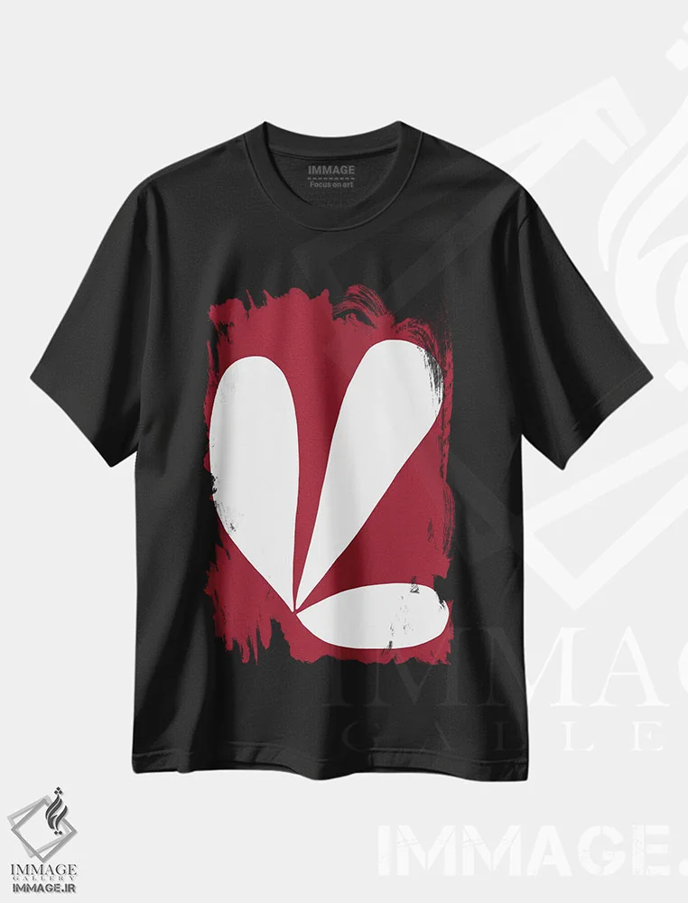تیشرت مشکی طرح دار شکوفه اثر کری کمپبل | فروشگاه ایماژ