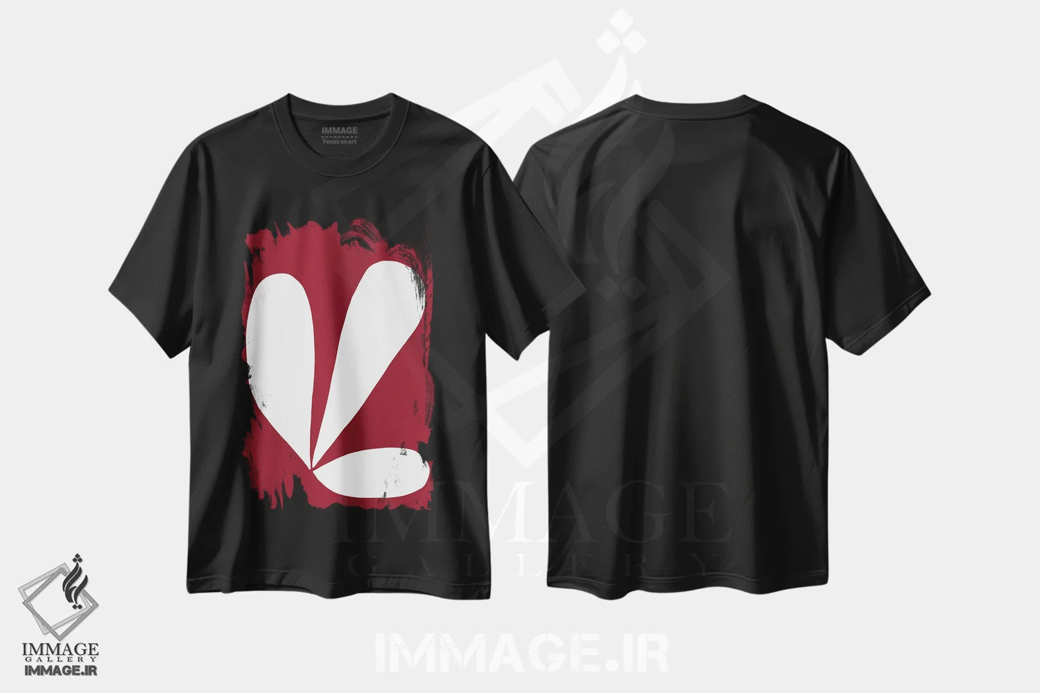 تیشرت مشکی طرح دار شکوفه اثر کری کمپبل | فروشگاه ایماژ