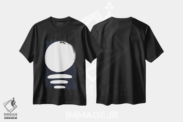تیشرت مشکی طرح دار سایه های ماه اثر کری کمپبل | immage.ir