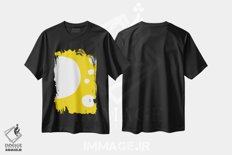 تیشرت مشکی طرح دار صورت خورشید اثر کری کمپبل | immage.ir