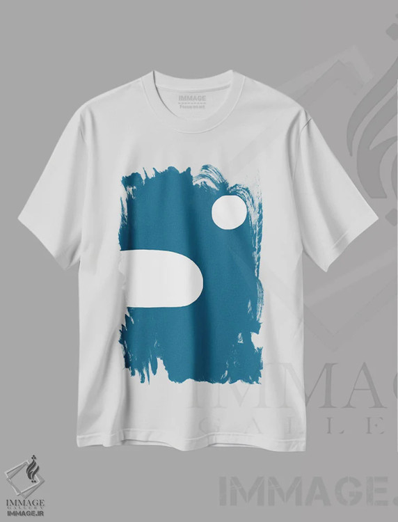 تیشرت سفید طرح دار آسمان ها ۱ اثر کری کمپبل | فروشگاه ایماژ
