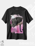 تیشرت مشکی طرح دار پلنگ سیاه، تزئینی اثر کایومی هارای | فروشگاه ایماژ
