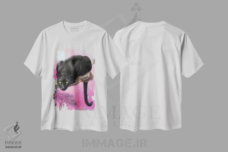 تیشرت سفید طرح دار پلنگ سیاه، تزئینی اثر کایومی هارای | immage.ir
