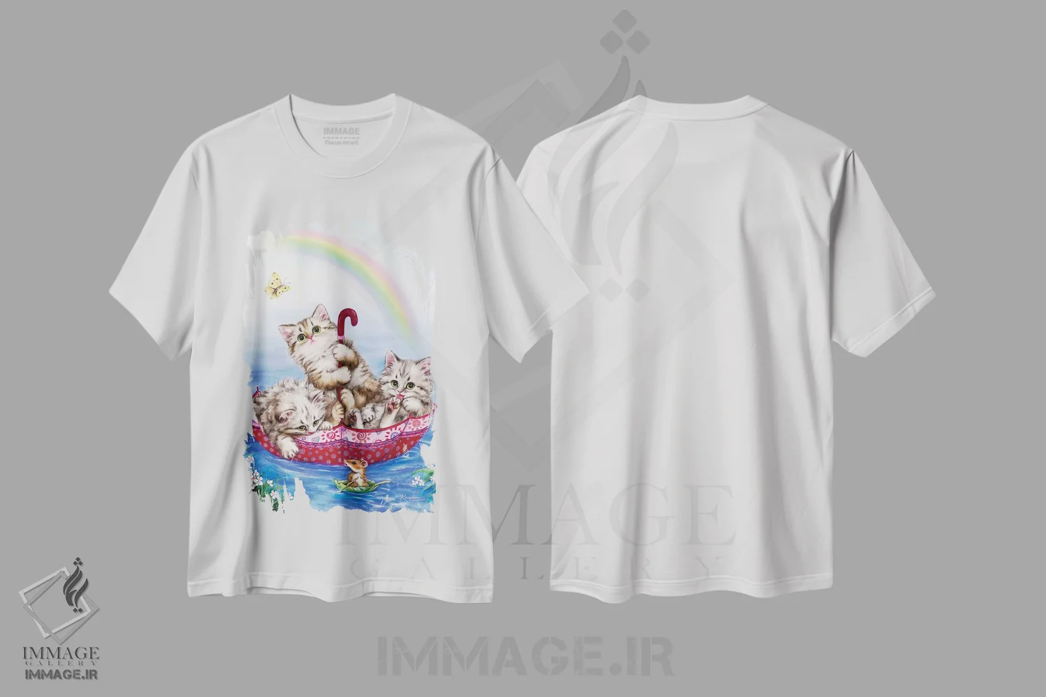 تیشرت سفید طرح دار سفر به خیر، تزئینی اثر کایومی هارای | immage.ir
