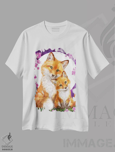 تیشرت سفید طرح دار شب گلگون، تزئینی اثر کایومی هارای | فروشگاه ایماژ