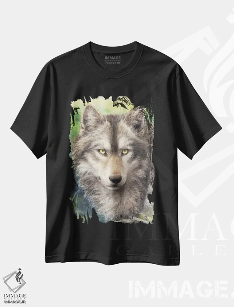 تیشرت مشکی طرح دار نگهبانی جنگل، تزئینی اثر کایومی هارای | immage.ir