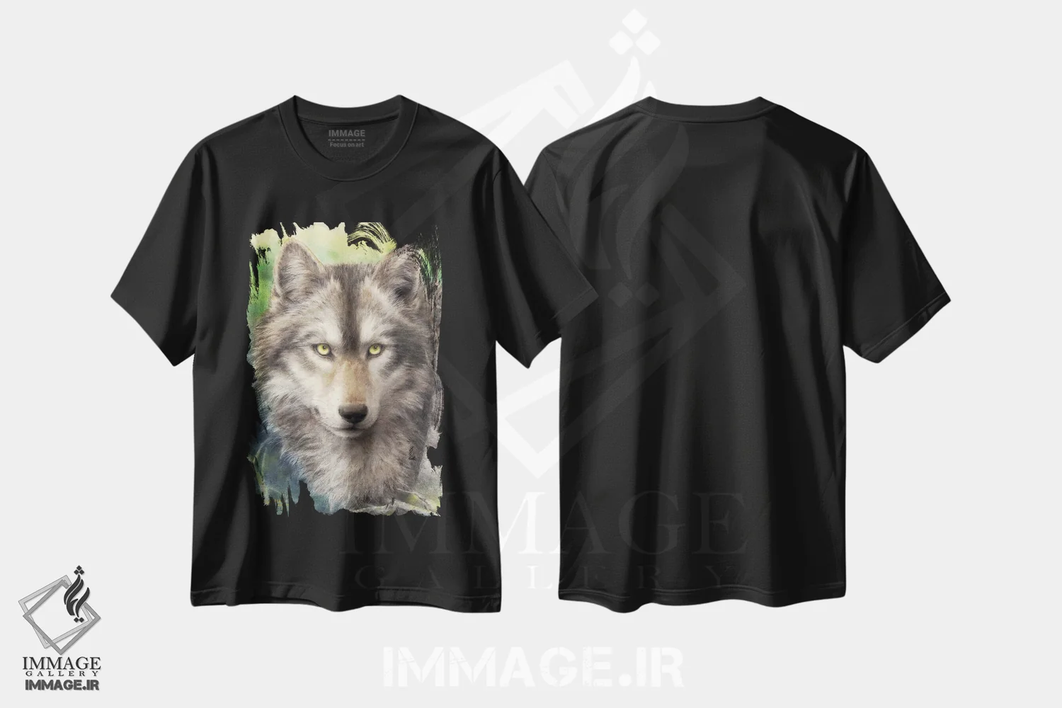 تیشرت مشکی طرح دار نگهبانی جنگل، تزئینی اثر کایومی هارای | immage.ir