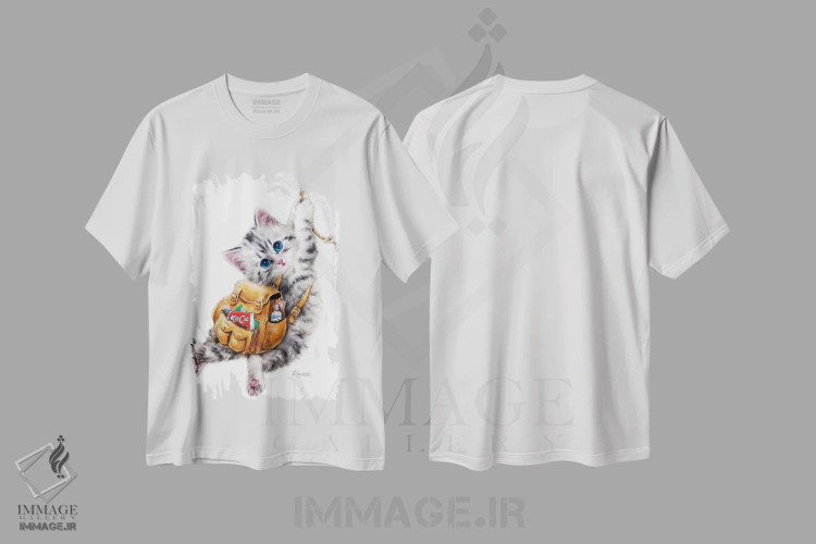 تیشرت سفید طرح دار تحمل کن، تزئینی اثر کایومی هارای | فروشگاه ایماژ