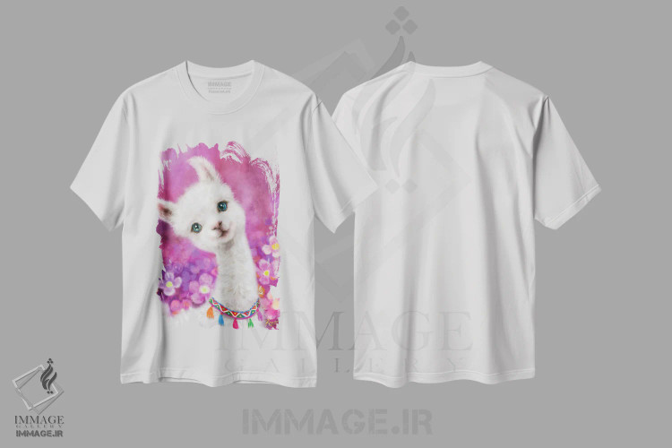 تیشرت سفید طرح دار لامای شاد، تزئینی اثر کایومی هارای | فروشگاه ایماژ