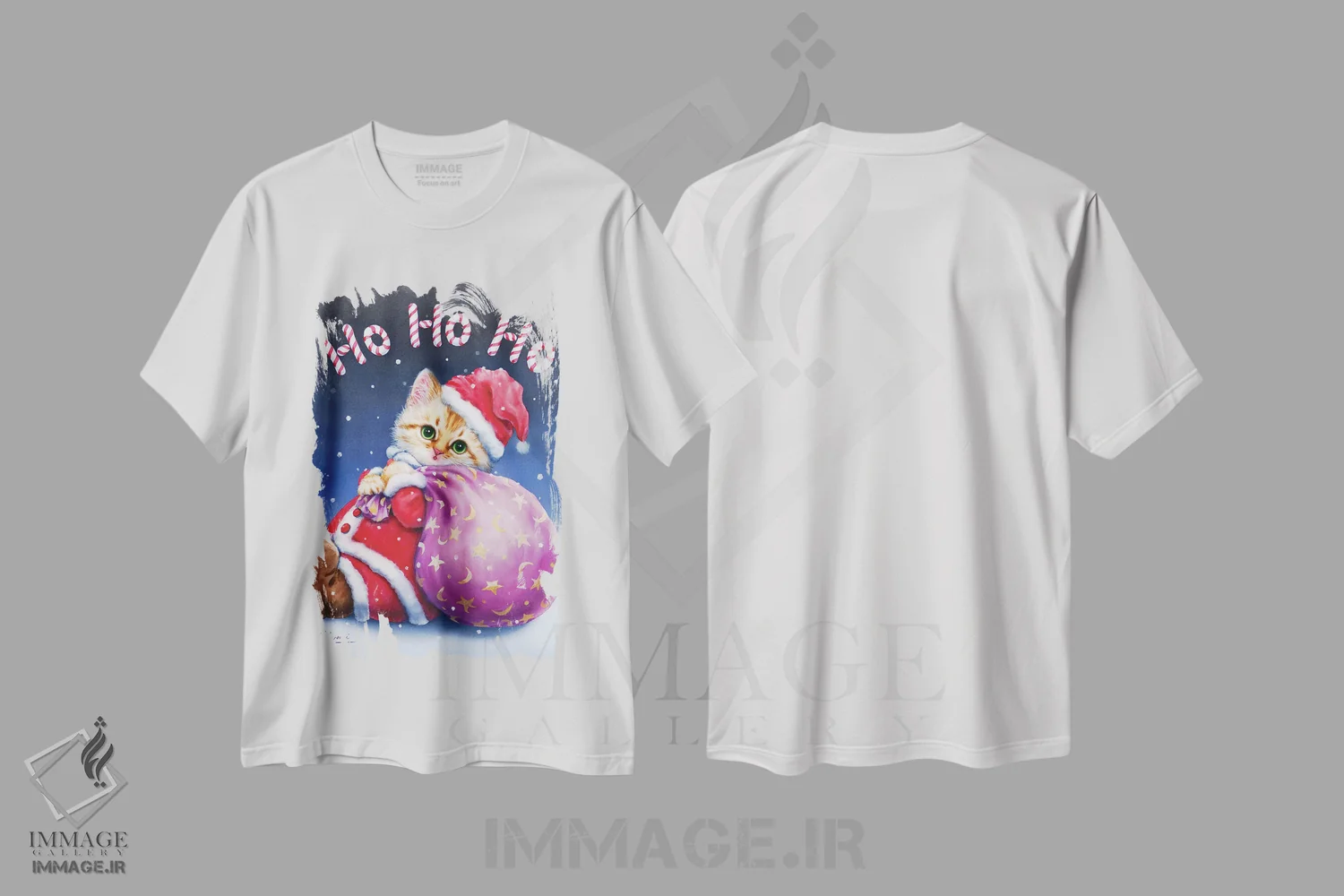تیشرت سفید طرح دار هو هو هو، حیوانات کریسمسی اثر کایومی هارای | immage.ir