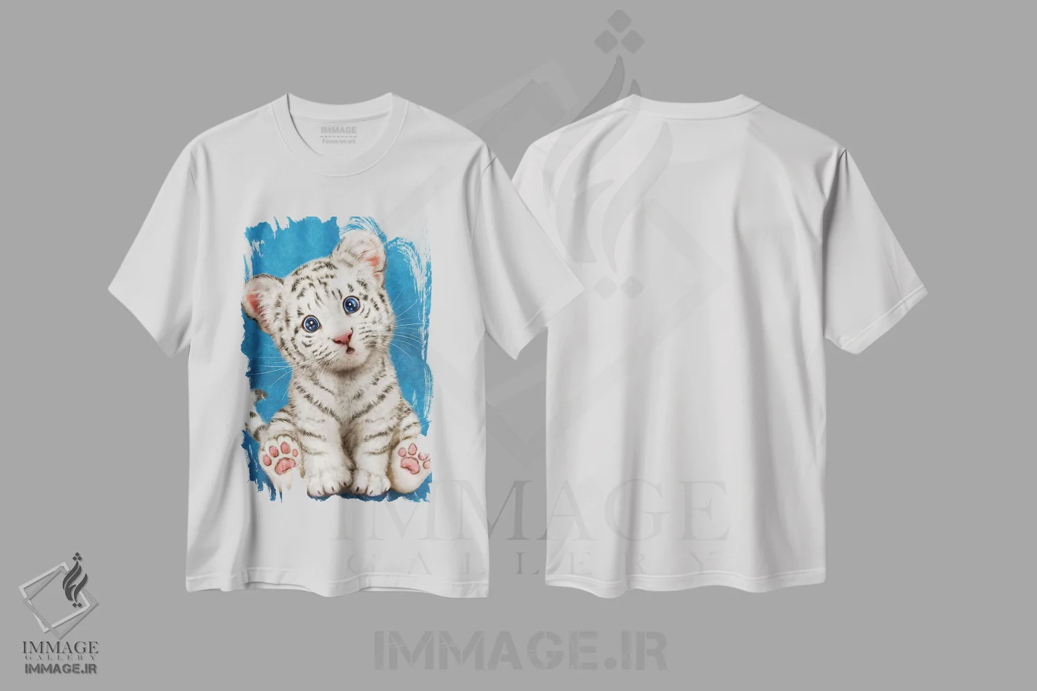 تیشرت سفید طرح دار هان؟، تزئینی اثر کایومی هارای | فروشگاه ایماژ