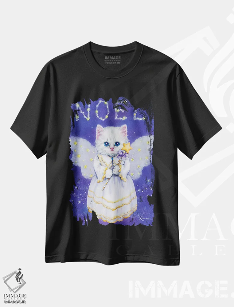 تیشرت مشکی طرح دار نوئل، حیوانات کریسمسی اثر کایومی هارای | فروشگاه ایماژ