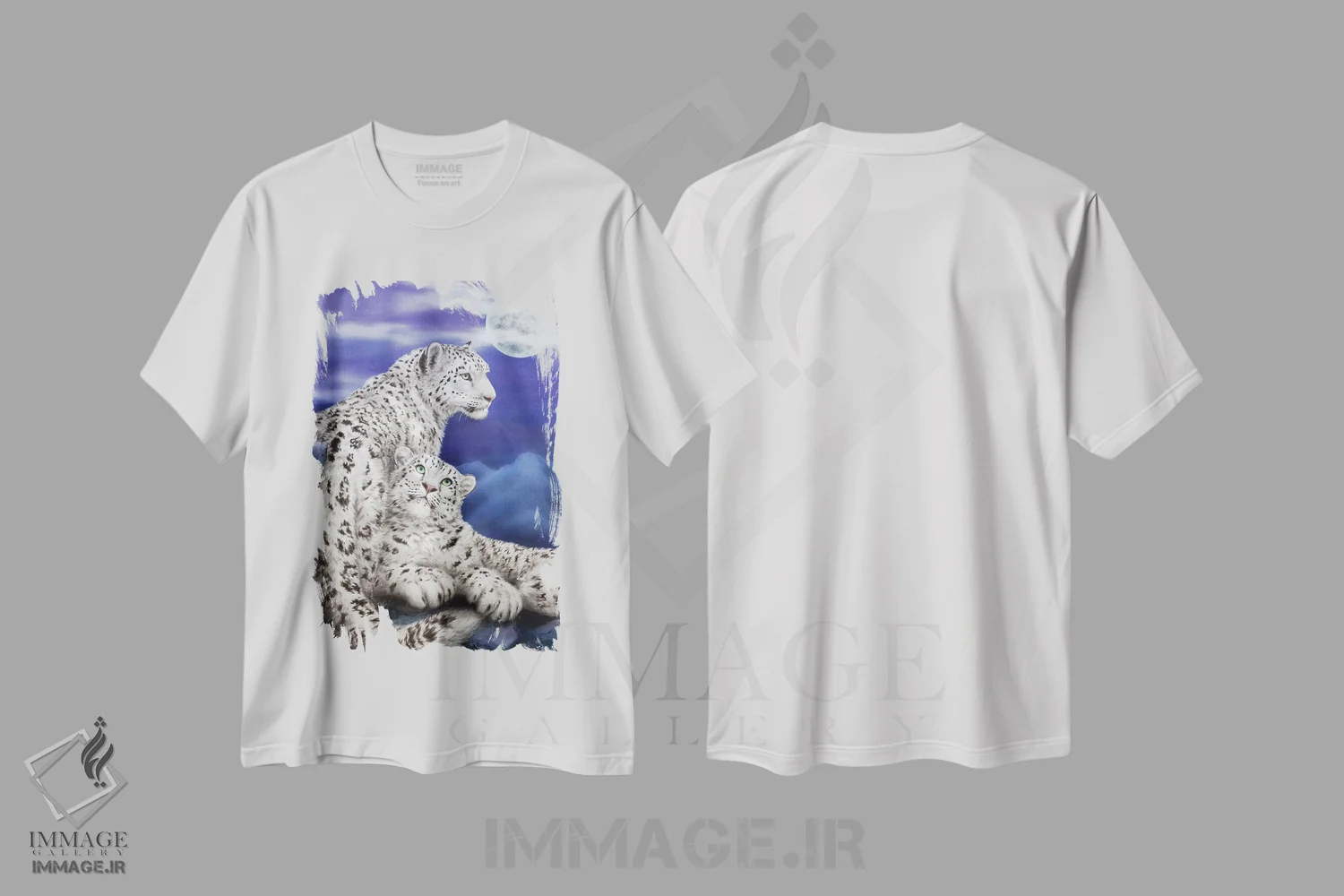 تیشرت سفید طرح دار نوکتورن، تزئینی اثر کایومی هارای | فروشگاه ایماژ