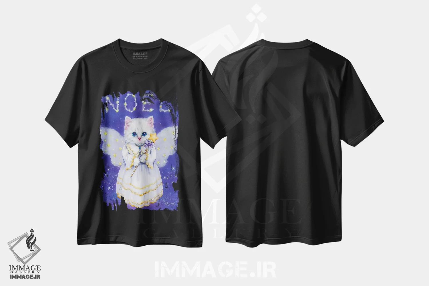 تیشرت مشکی طرح دار نوئل، حیوانات کریسمسی اثر کایومی هارای | فروشگاه ایماژ