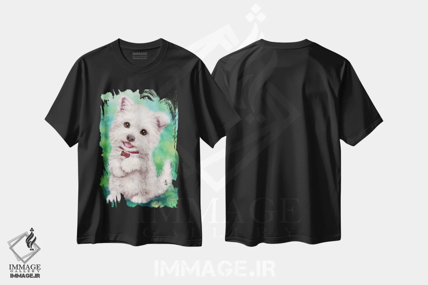 تیشرت مشکی طرح دار وستی، تزئینی اثر کایومی هارای | فروشگاه ایماژ