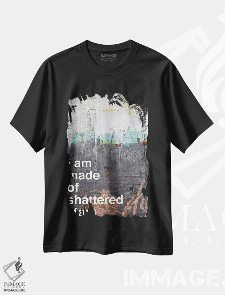 تیشرت مشکی طرح دار ستارگان شکسته I، آبستره اثر کنت یانگستروم | فروشگاه ایماژ