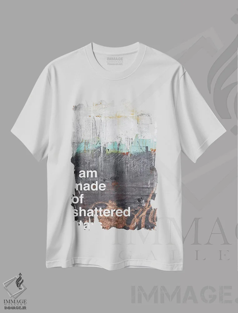 تیشرت سفید طرح دار ستارگان شکسته I، آبستره اثر کنت یانگستروم | immage.ir