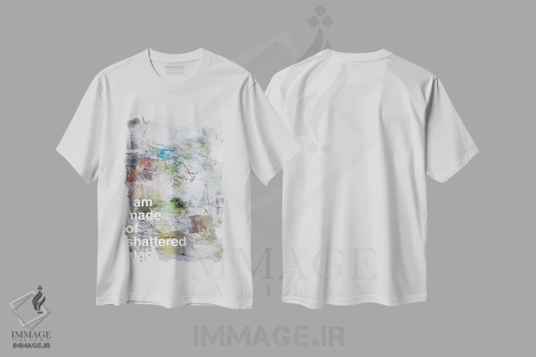 تیشرت سفید طرح دار ستارگان شکسته II، آبستره اثر کنت یانگستروم | فروشگاه ایماژ